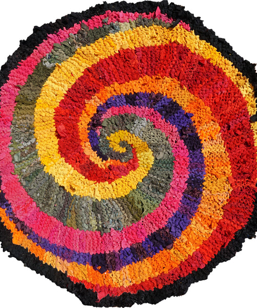 Colors of India Rag Rug, 48" - Knitted rug -  -  Karen Tiede Studio - 2