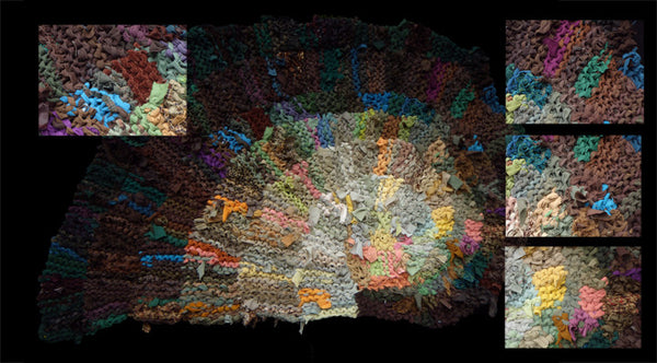 Brown Nautilus Rag Rug, 48" x 33" - Knitted rug -  -  Karen Tiede Studio - 2