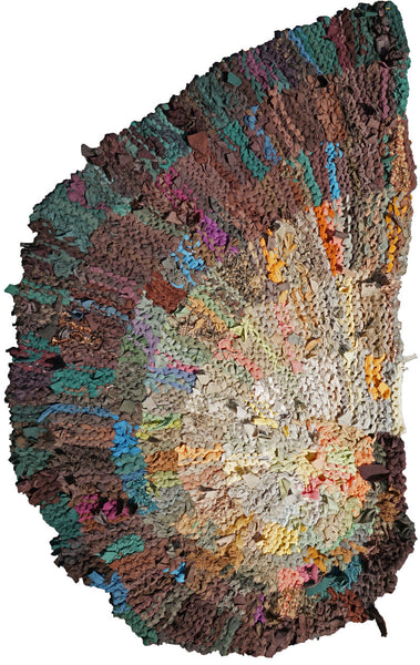 Brown Nautilus Rag Rug, 48" x 33" - Knitted rug -  -  Karen Tiede Studio - 1