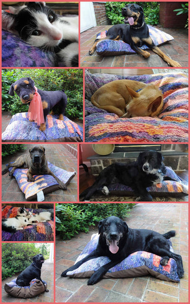 Purple and Peach Climbing Bars OUTDOOR Dog Bed - Dog Beds -  -  Karen Tiede Studio - 4