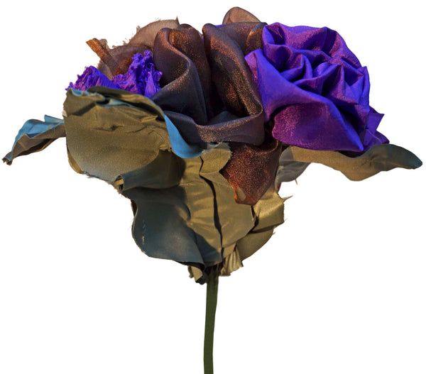 Purple & Brown Chiffon Rose Bouquet