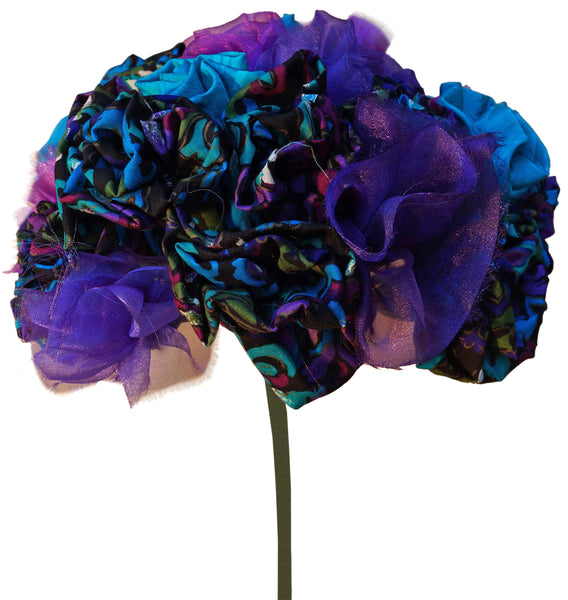 Purple & Teal Rayon Rose Bouquet
