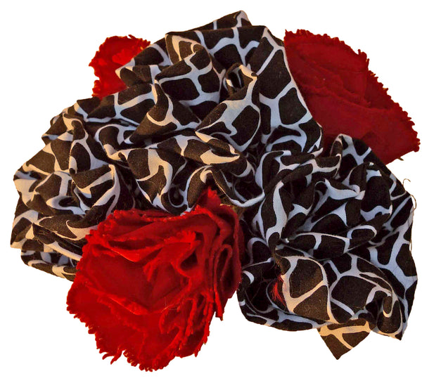Red Carnations and B&W Giraffe Roses