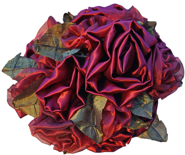 Red Satin & Organza Rose Bouquet