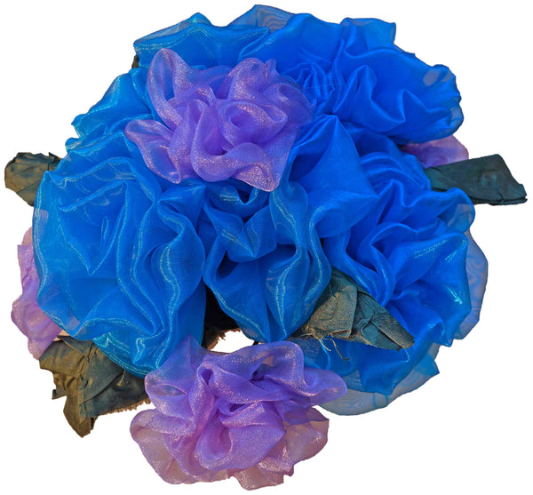 Turquoise & Lavender Fabric Roses