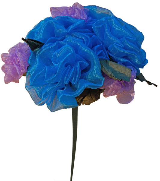 Turquoise & Lavender Fabric Roses