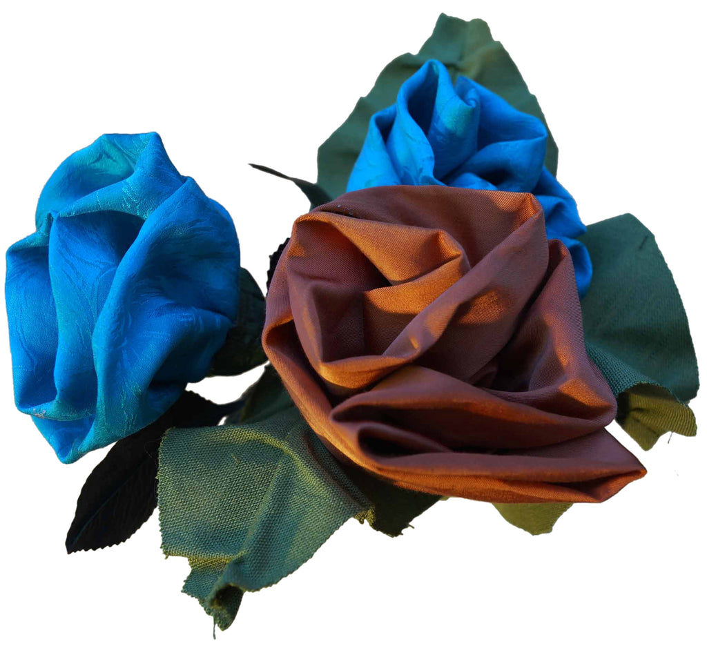 Turquoise & Copper Silk Rose Bouquet